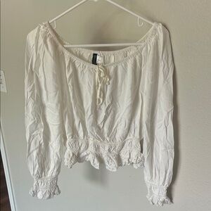 H&M Cream Peasant Blouse